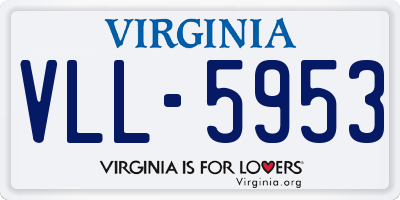 VA license plate VLL5953