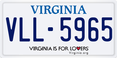 VA license plate VLL5965