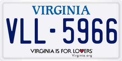 VA license plate VLL5966