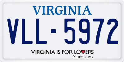 VA license plate VLL5972