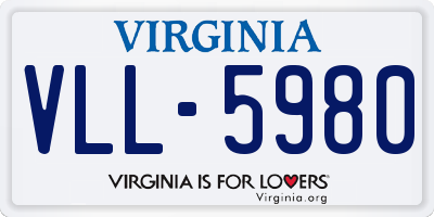 VA license plate VLL5980