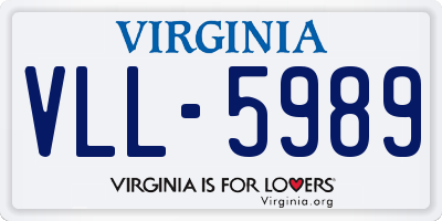 VA license plate VLL5989