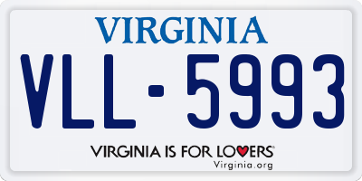 VA license plate VLL5993