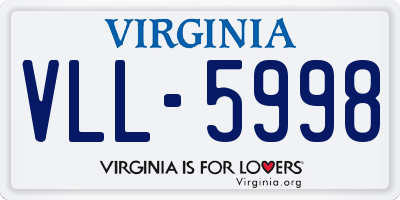 VA license plate VLL5998