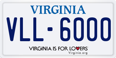 VA license plate VLL6000