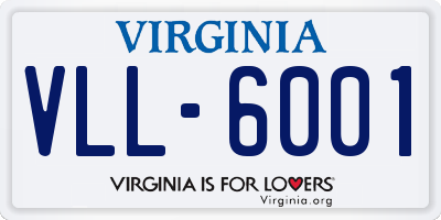 VA license plate VLL6001