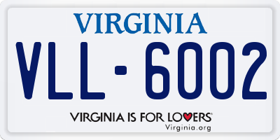 VA license plate VLL6002