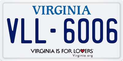 VA license plate VLL6006