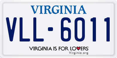 VA license plate VLL6011