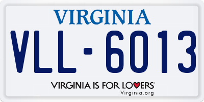 VA license plate VLL6013