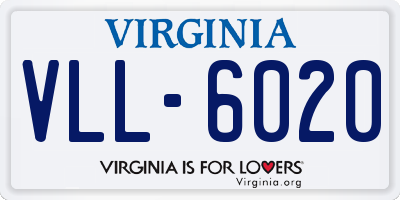 VA license plate VLL6020