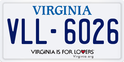 VA license plate VLL6026