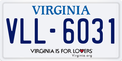 VA license plate VLL6031