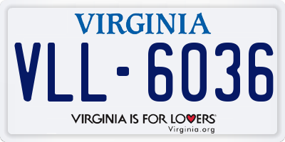 VA license plate VLL6036