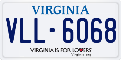 VA license plate VLL6068