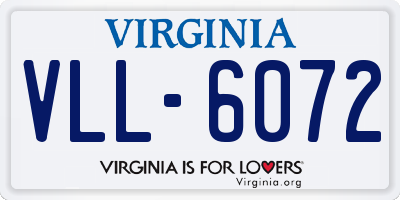 VA license plate VLL6072