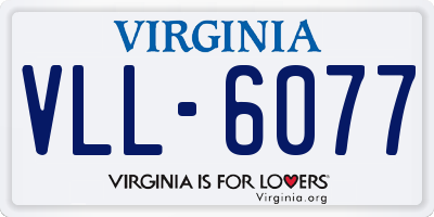 VA license plate VLL6077