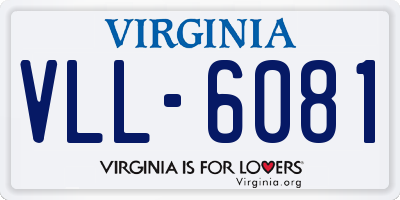 VA license plate VLL6081