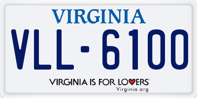 VA license plate VLL6100