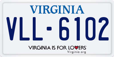 VA license plate VLL6102