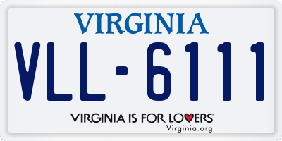 VA license plate VLL6111