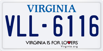 VA license plate VLL6116