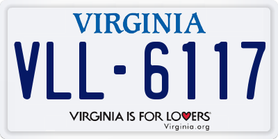 VA license plate VLL6117