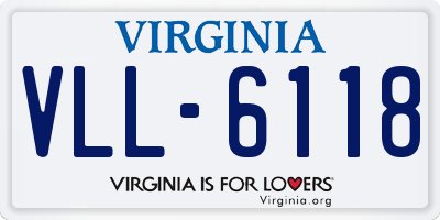 VA license plate VLL6118