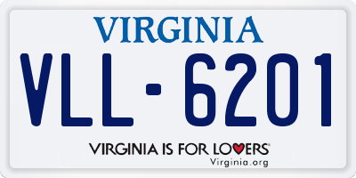 VA license plate VLL6201