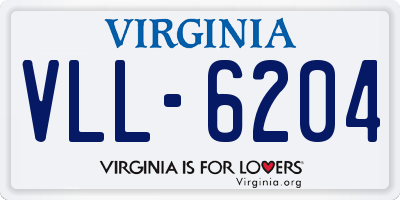 VA license plate VLL6204