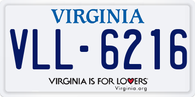 VA license plate VLL6216