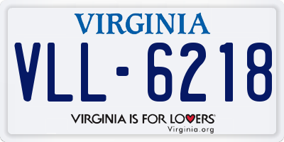 VA license plate VLL6218