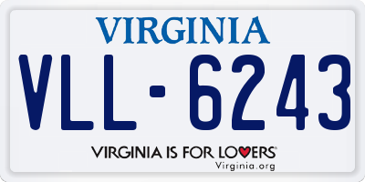 VA license plate VLL6243