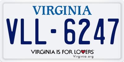 VA license plate VLL6247