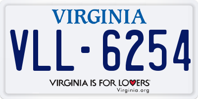 VA license plate VLL6254