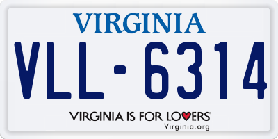 VA license plate VLL6314