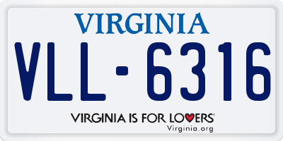 VA license plate VLL6316