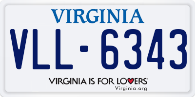 VA license plate VLL6343