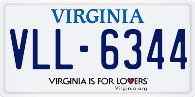 VA license plate VLL6344