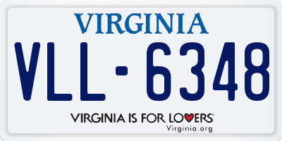 VA license plate VLL6348