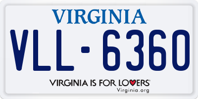 VA license plate VLL6360