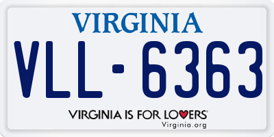 VA license plate VLL6363