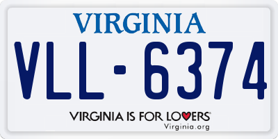 VA license plate VLL6374