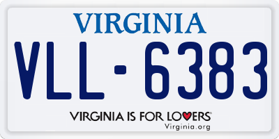 VA license plate VLL6383