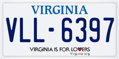 VA license plate VLL6397