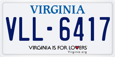 VA license plate VLL6417