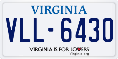 VA license plate VLL6430