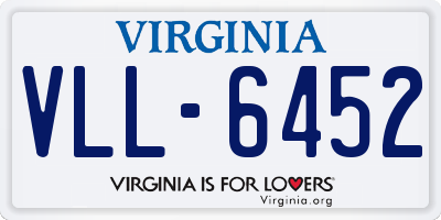 VA license plate VLL6452