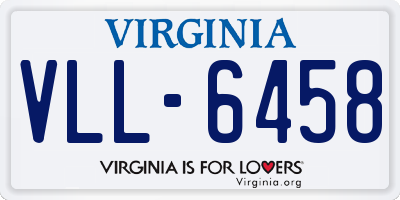 VA license plate VLL6458