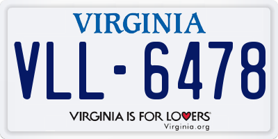 VA license plate VLL6478